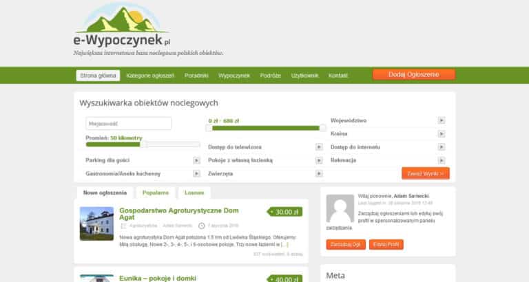 Portal turystyczny e-wypoczynek.pl