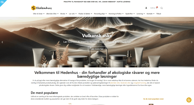 Hedenhus.dk: organic products e-store