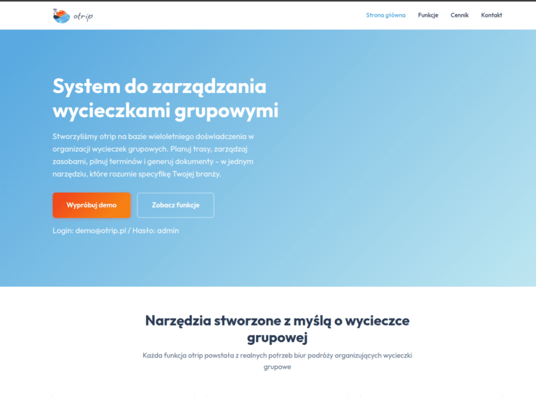 Otrip: System do zarządzania wycieczkami grupowymi