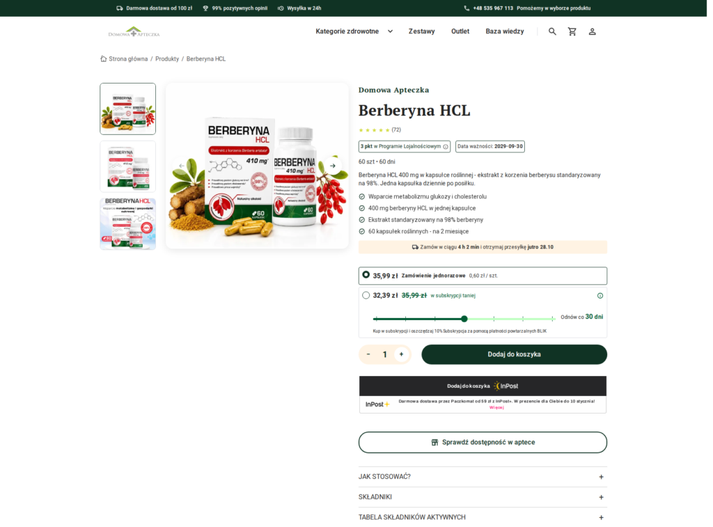 Domowa Apteczka 2.0 - Produktseite mit Abo-Option